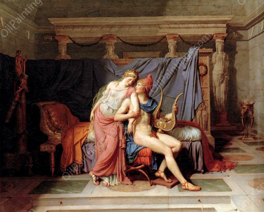 The Loves of Paris and Helen by Jacques-Louis David - Hand-Painted Oil Painting Reproduction