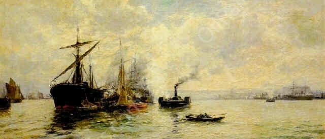 Marina by Jaime Morera y Galicia - Hand-Painted Oil Painting Reproduction