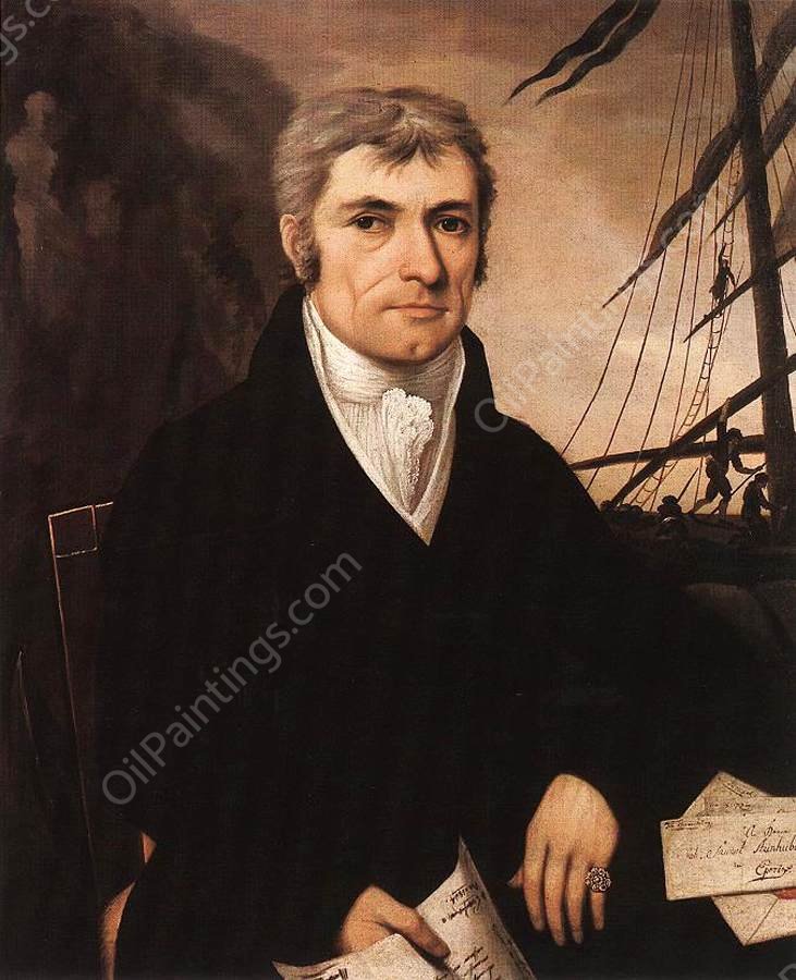 Portrait of Samuel Steinhuebl, Merchant of Eperjes by Janos Rombauer - Hand-Painted Oil Painting Reproduction