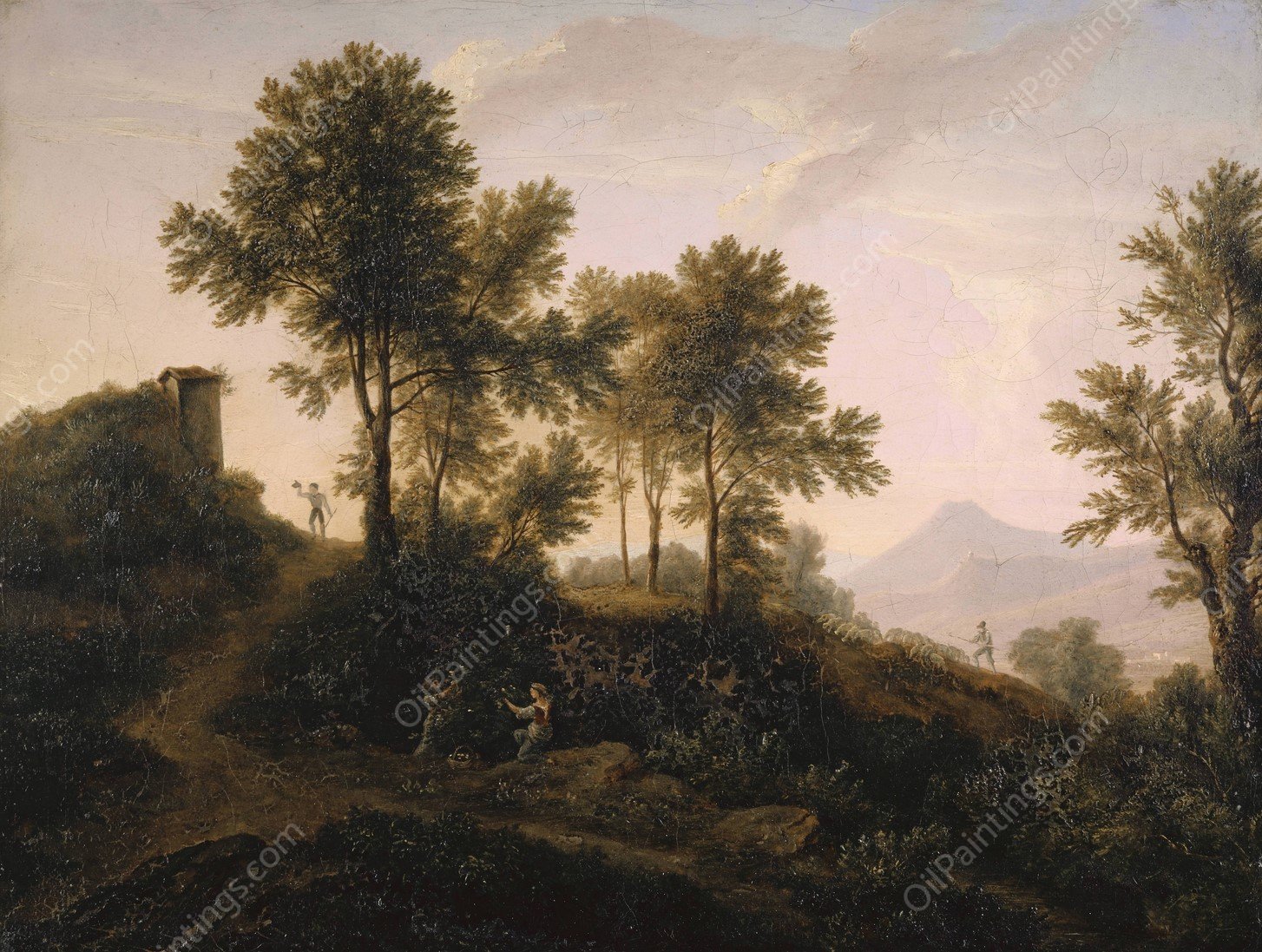 Italian Landscape by Jakob Christoph Miville - Hand-Painted Oil Painting Reproduction