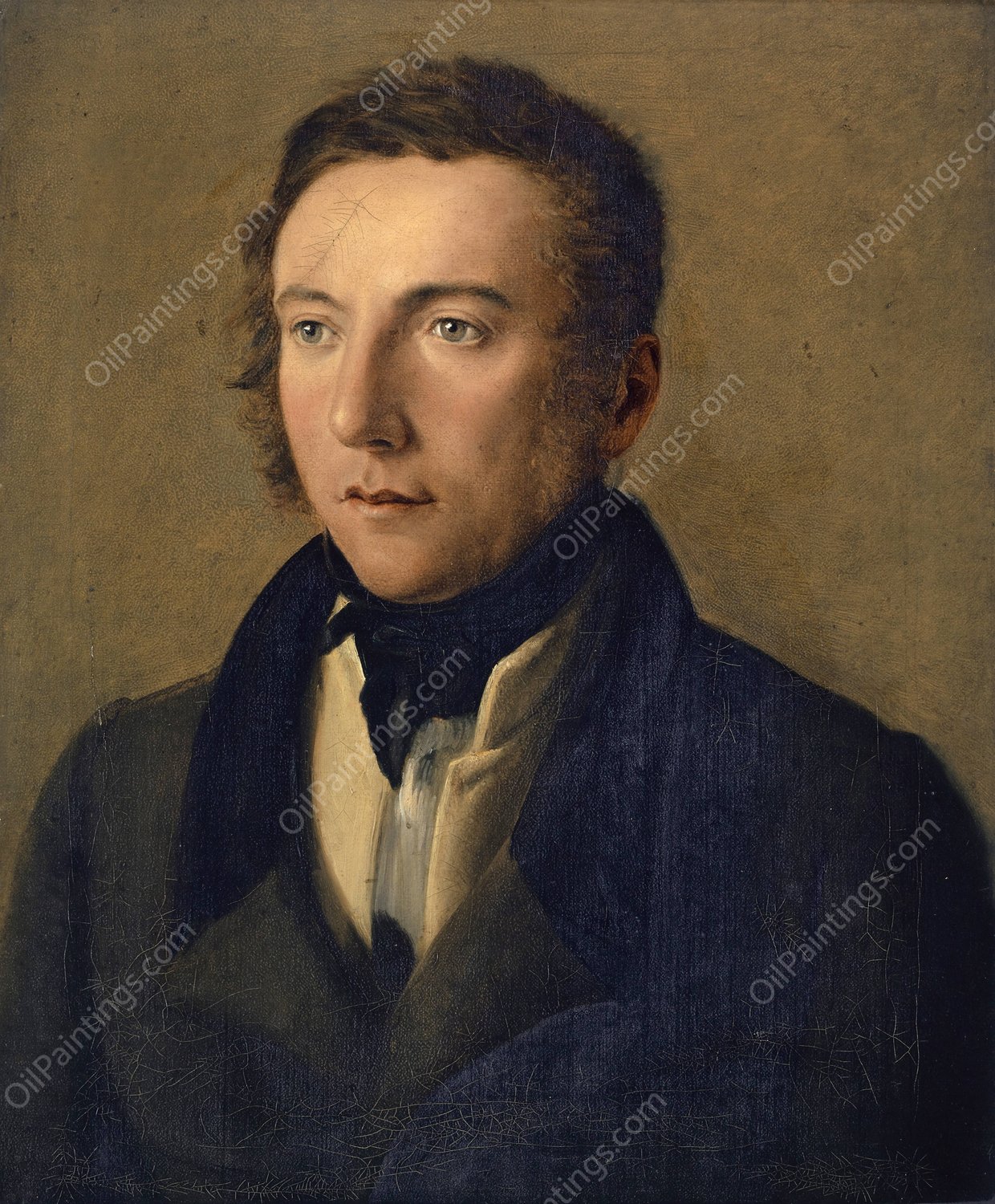 Portrait of the Artist's Brother, Achilles Miville-Baumann  by Jakob Christoph Miville - Hand-Painted Oil Painting Reproduction