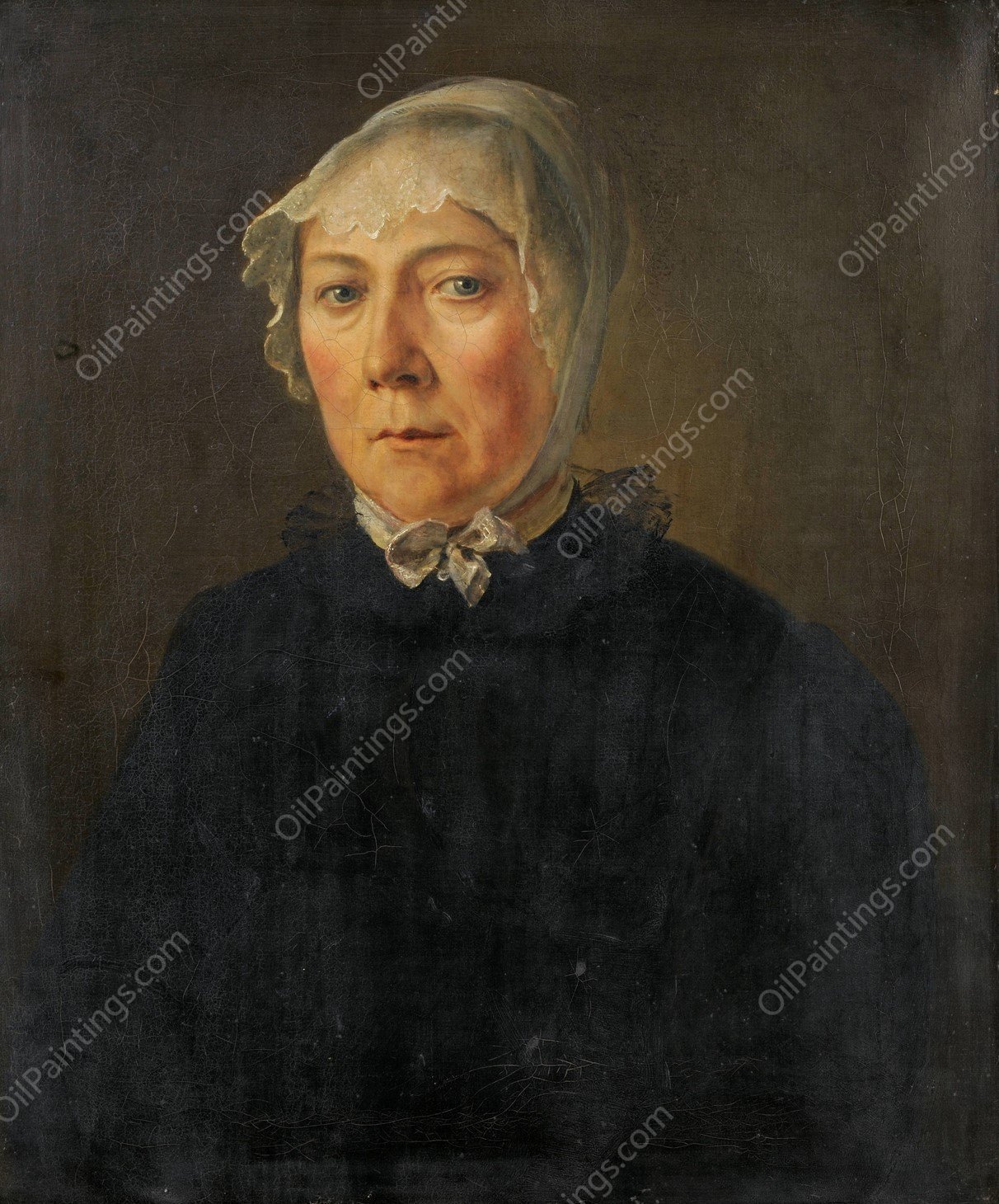 Portrait of the Artist's Mother, Maria Magdalena Miville-Lotz  by Jakob Christoph Miville - Hand-Painted Oil Painting Reproduction