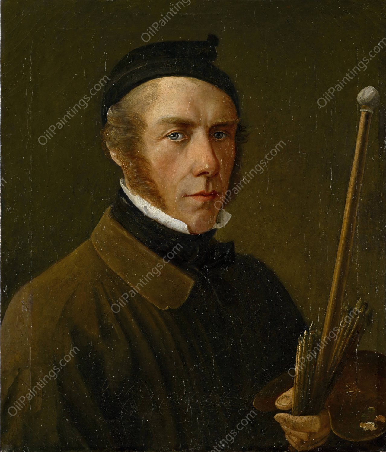 Self-Portrait  by Jakob Christoph Miville - Hand-Painted Oil Painting Reproduction