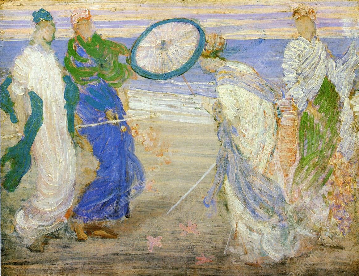 Symphony in Blue and Pink by James Abbott McNeill Whistler - Hand-Painted Oil Painting Reproduction