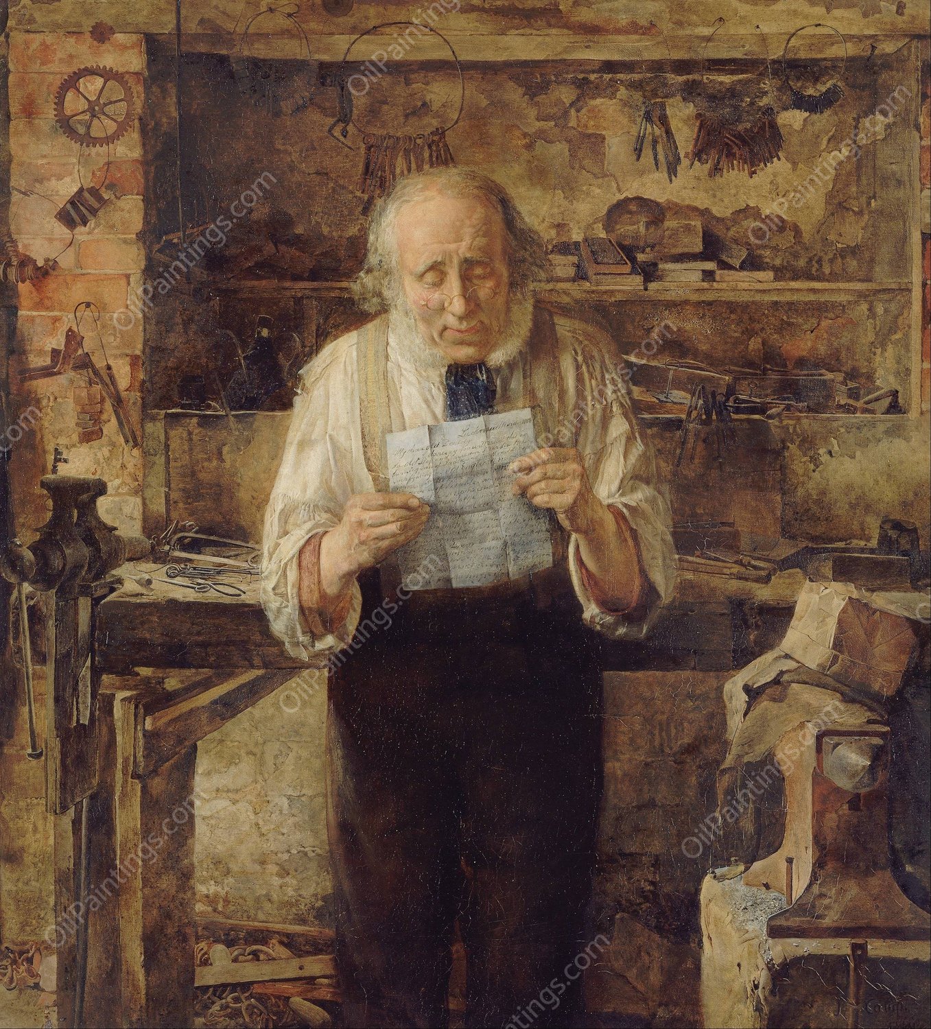 News from My Lad by James Campbell - Hand-Painted Oil Painting Reproduction