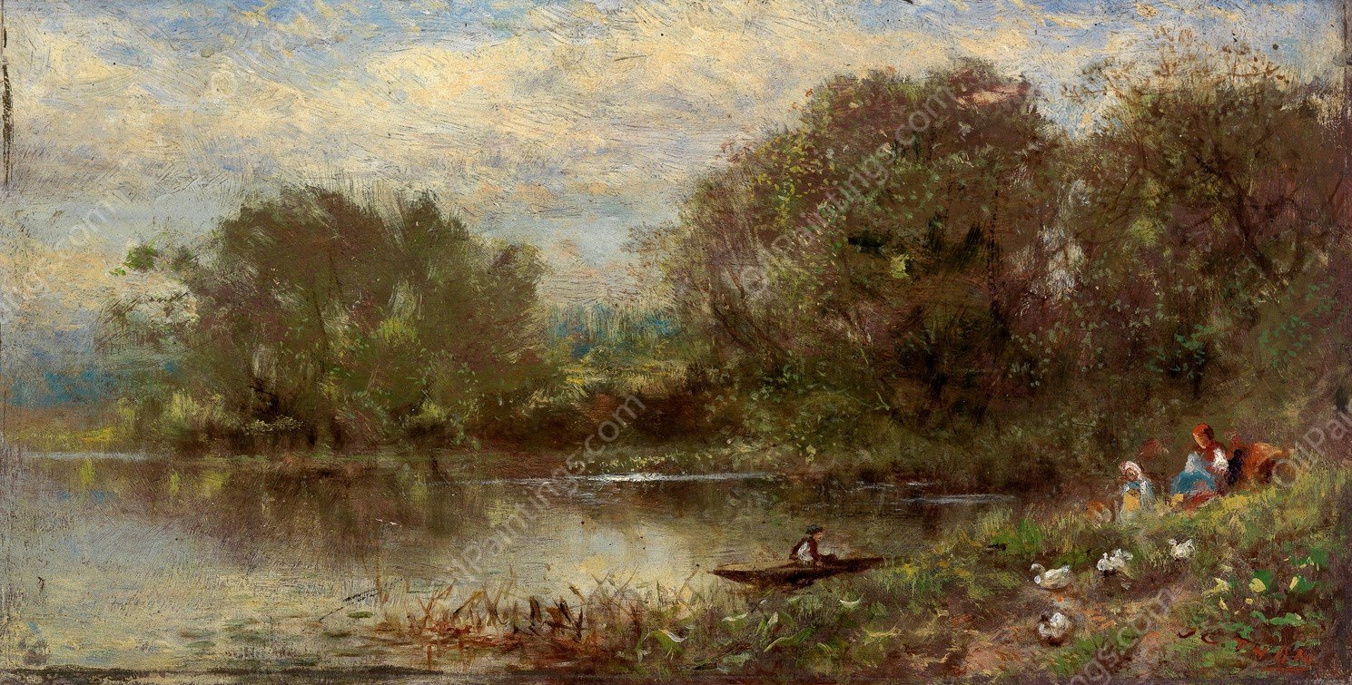 Landscape Called 'the Acorn' by James Crawford Thom - Hand-Painted Oil Painting Reproduction