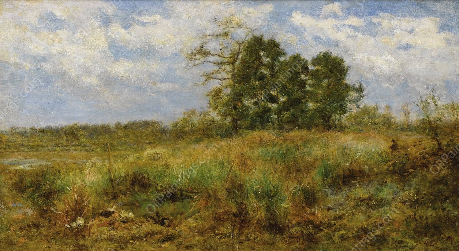 The Meadow Grass, Atlantic Highlands, New Jersey  by James Crawford Thom - Hand-Painted Oil Painting Reproduction