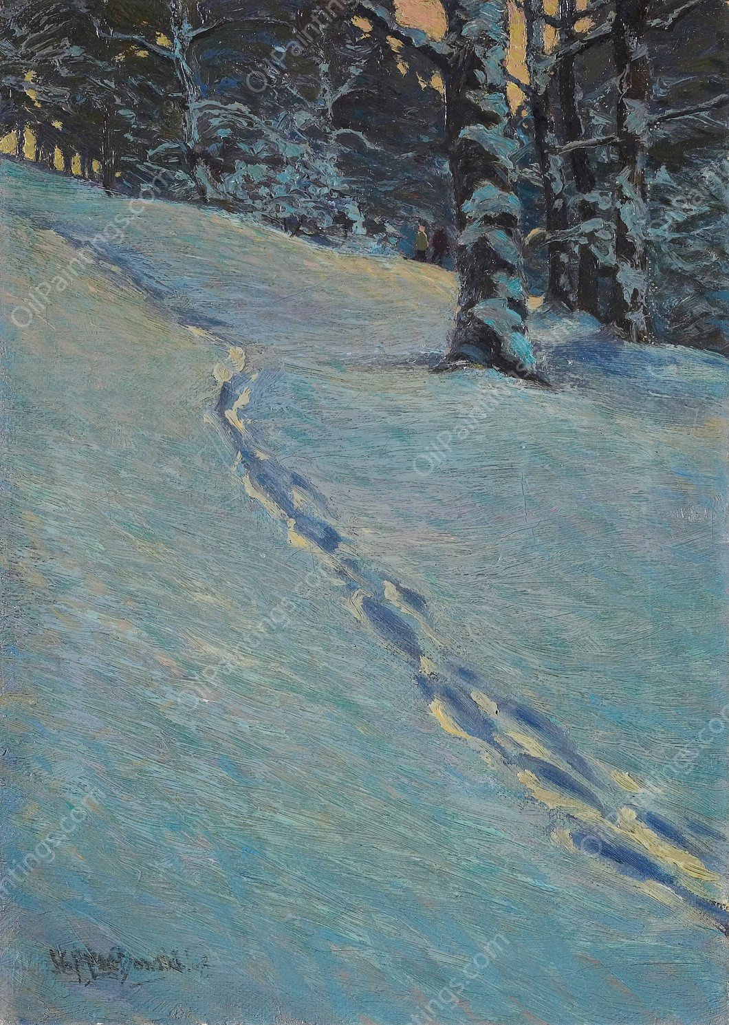 Morning after Snow, High Park  by James Edward Hervey Macdonald - Hand-Painted Oil Painting Reproduction
