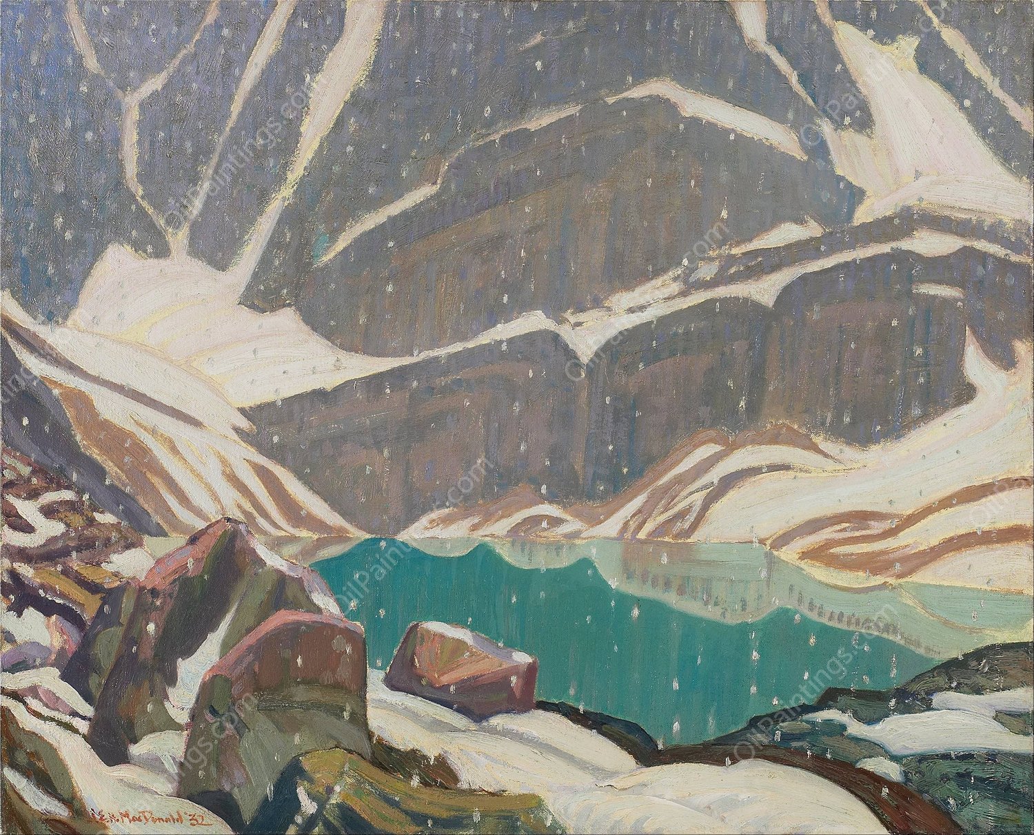 Mountain Solitude  by James Edward Hervey Macdonald - Hand-Painted Oil Painting Reproduction