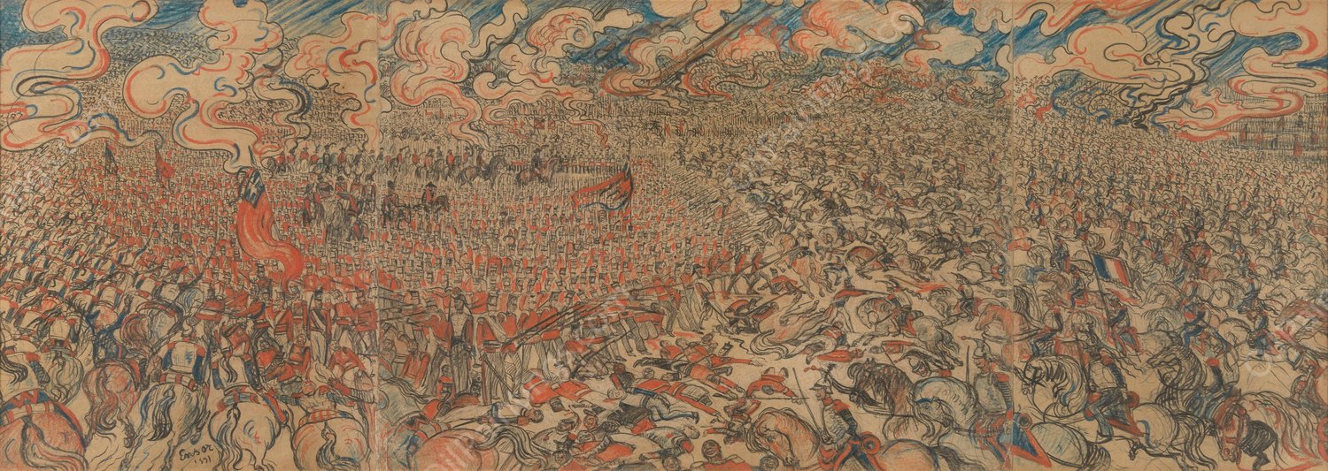 The Cuirassiers at Waterloo  by James Ensor - Hand-Painted Oil Painting Reproduction