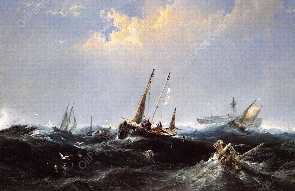 After the Storm on the Coast of Newfoundland also known as Wreckers by James Hamilton - Hand-Painted Oil Painting Reproduction