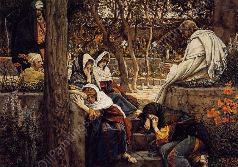 Jesus at Bethany by James Tissot - Hand-Painted Oil Painting Reproduction