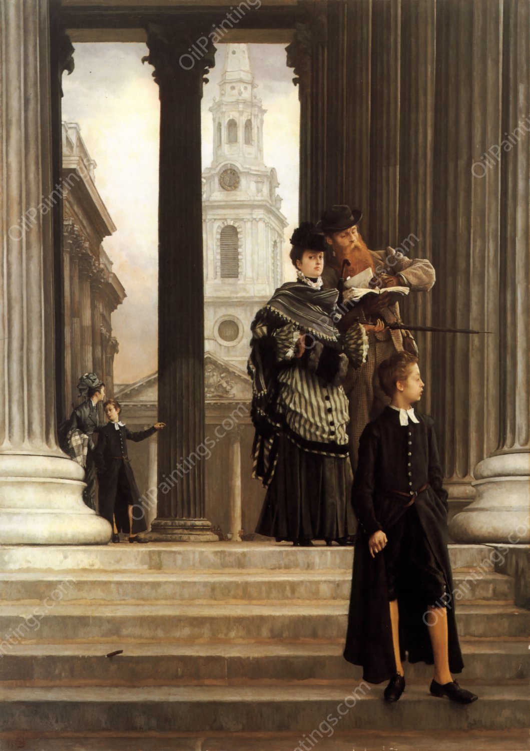 London Visitors by James Tissot - Hand-Painted Oil Painting Reproduction