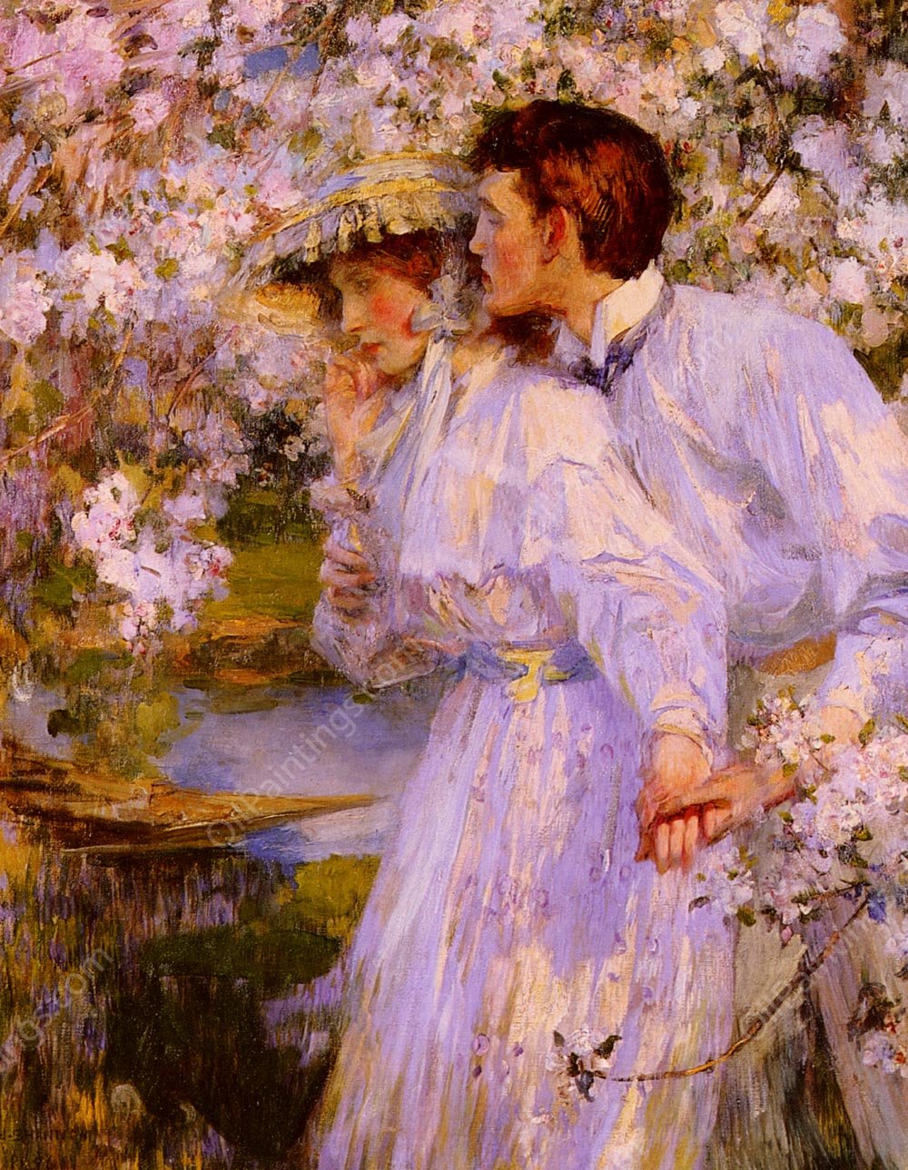 In The Springtime by James Jebusa Shannon - Hand-Painted Oil Painting Reproduction