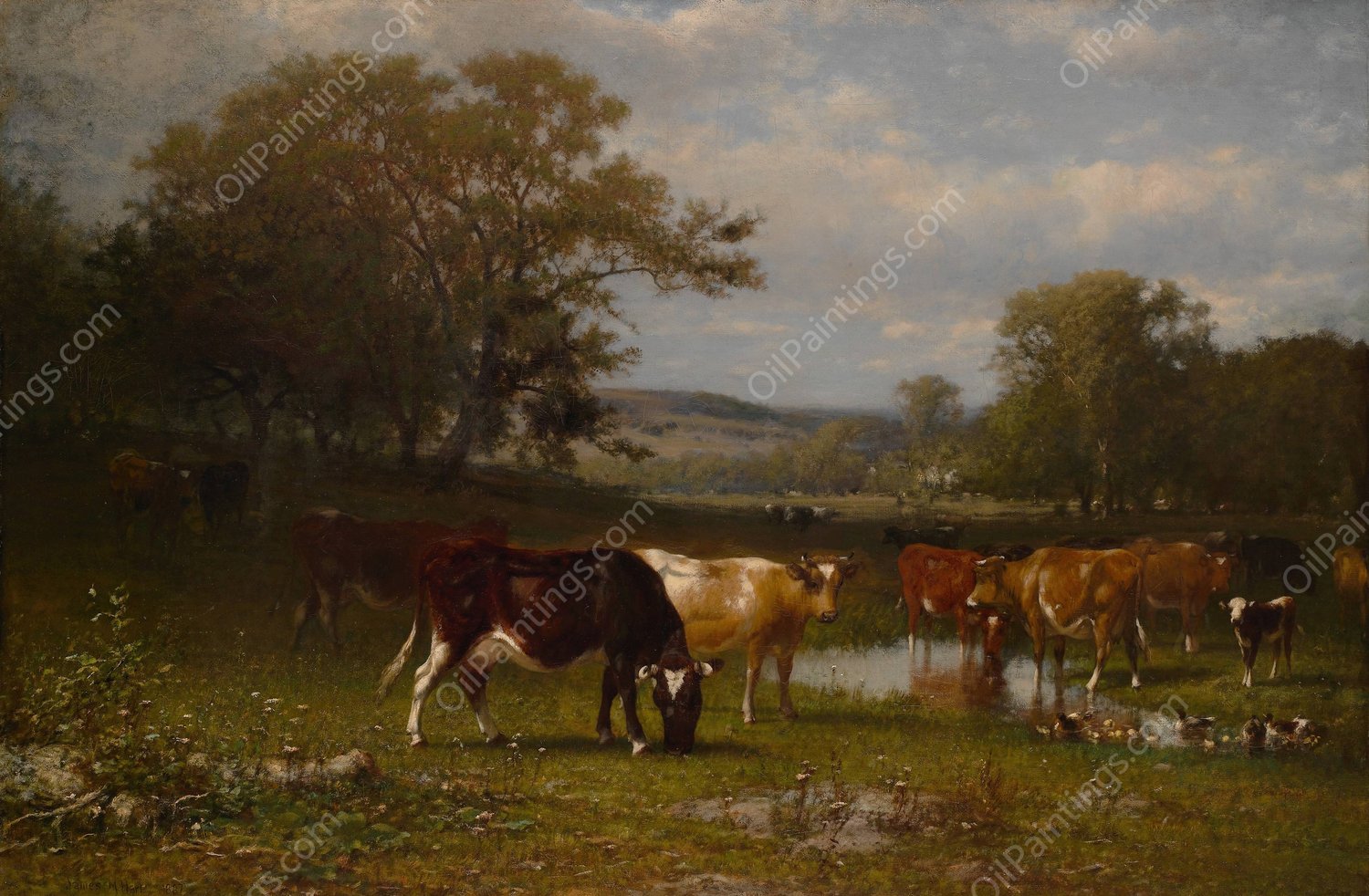 From Shifting Shade  by James Mcdougal Hart - Hand-Painted Oil Painting Reproduction