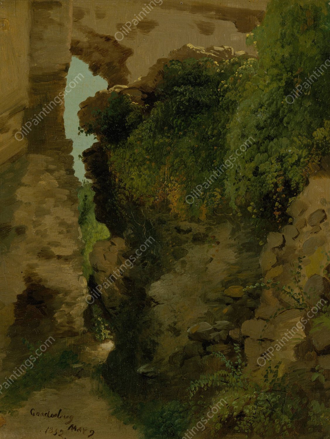 Godesberg  by James Mcdougal Hart - Hand-Painted Oil Painting Reproduction