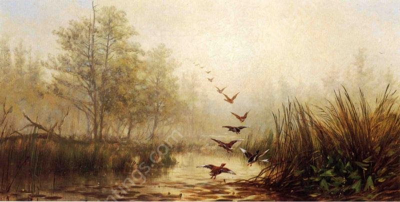 Hazy Morning by James Mcdougal Hart - Hand-Painted Oil Painting Reproduction