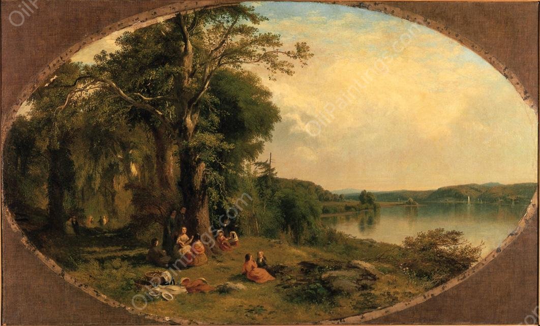 Picnic on the Hudson by James Mcdougal Hart - Hand-Painted Oil Painting Reproduction