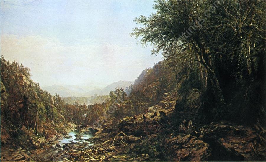 The Adirondacks by James Mcdougal Hart - Hand-Painted Oil Painting Reproduction