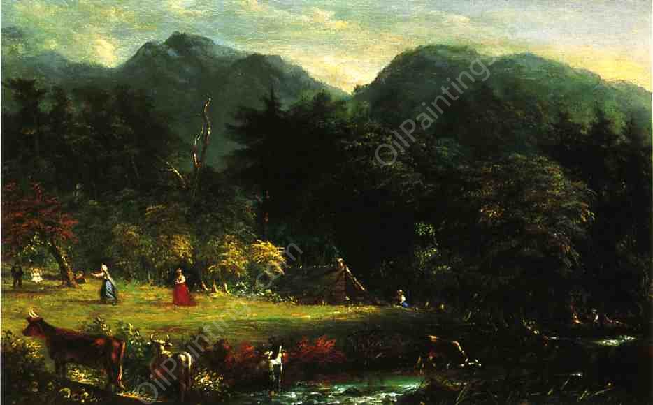 The Old Homestead by James Mcdougal Hart - Hand-Painted Oil Painting Reproduction