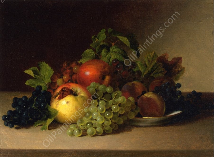 Still Life with Apples and Grapes by James Peale - Hand-Painted Oil Painting Reproduction