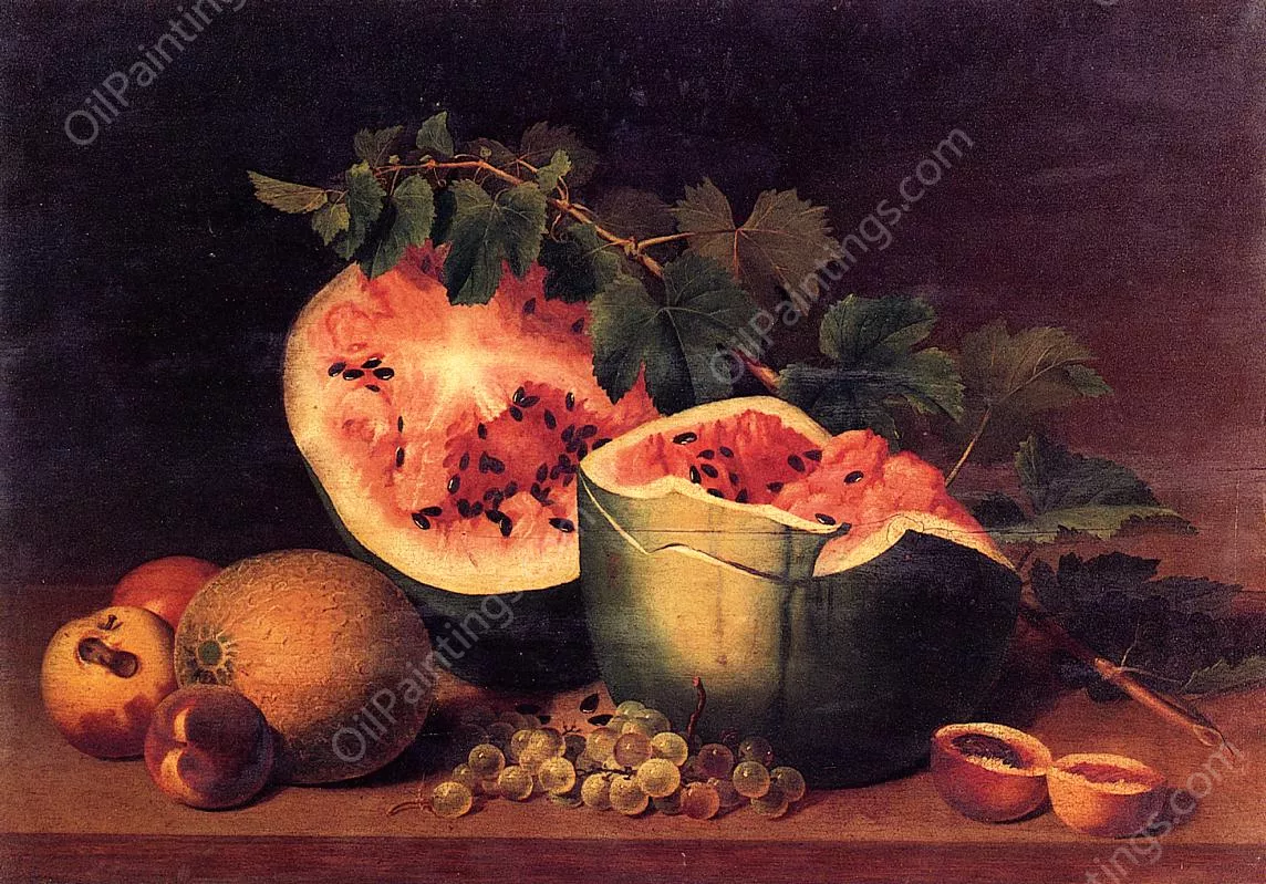 Still Life with Broken Watermelon, James Peale - Oil Paintings