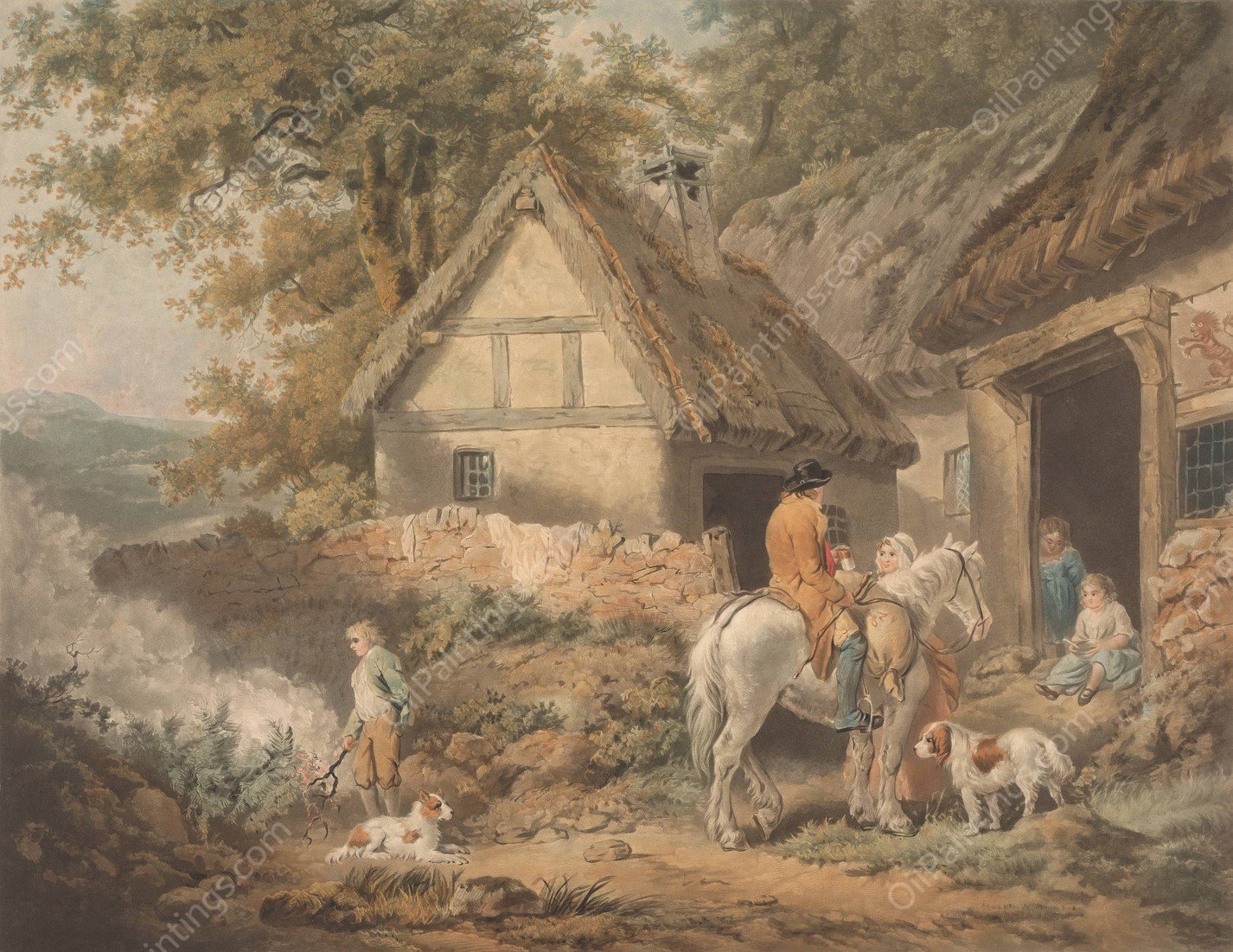 A Boy Employed in Burning Weeds  by James Ward - Hand-Painted Oil Painting Reproduction