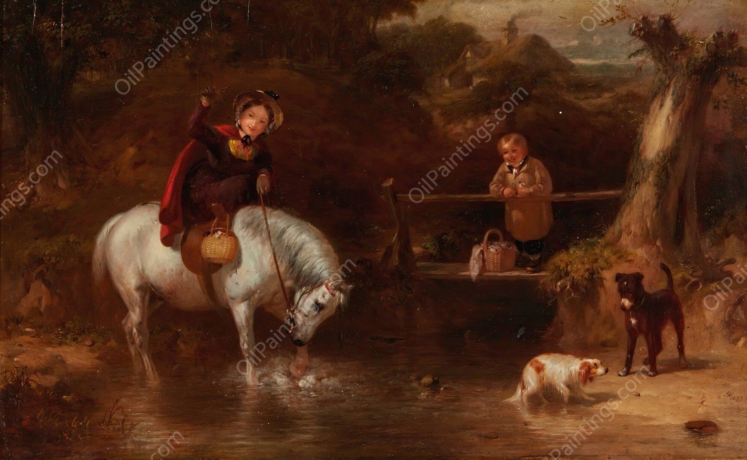 Confrontation At The Crossing  by James Ward - Hand-Painted Oil Painting Reproduction