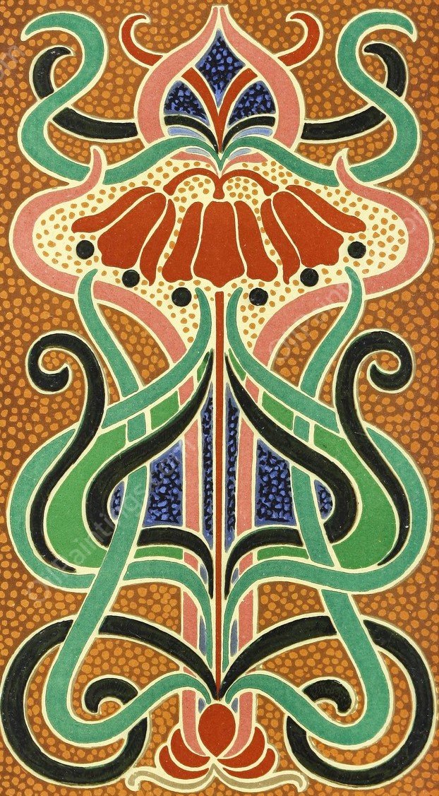 Design showing Analysis of Colour in a 'Peacock's Plumage' by James Ward - Hand-Painted Oil Painting Reproduction