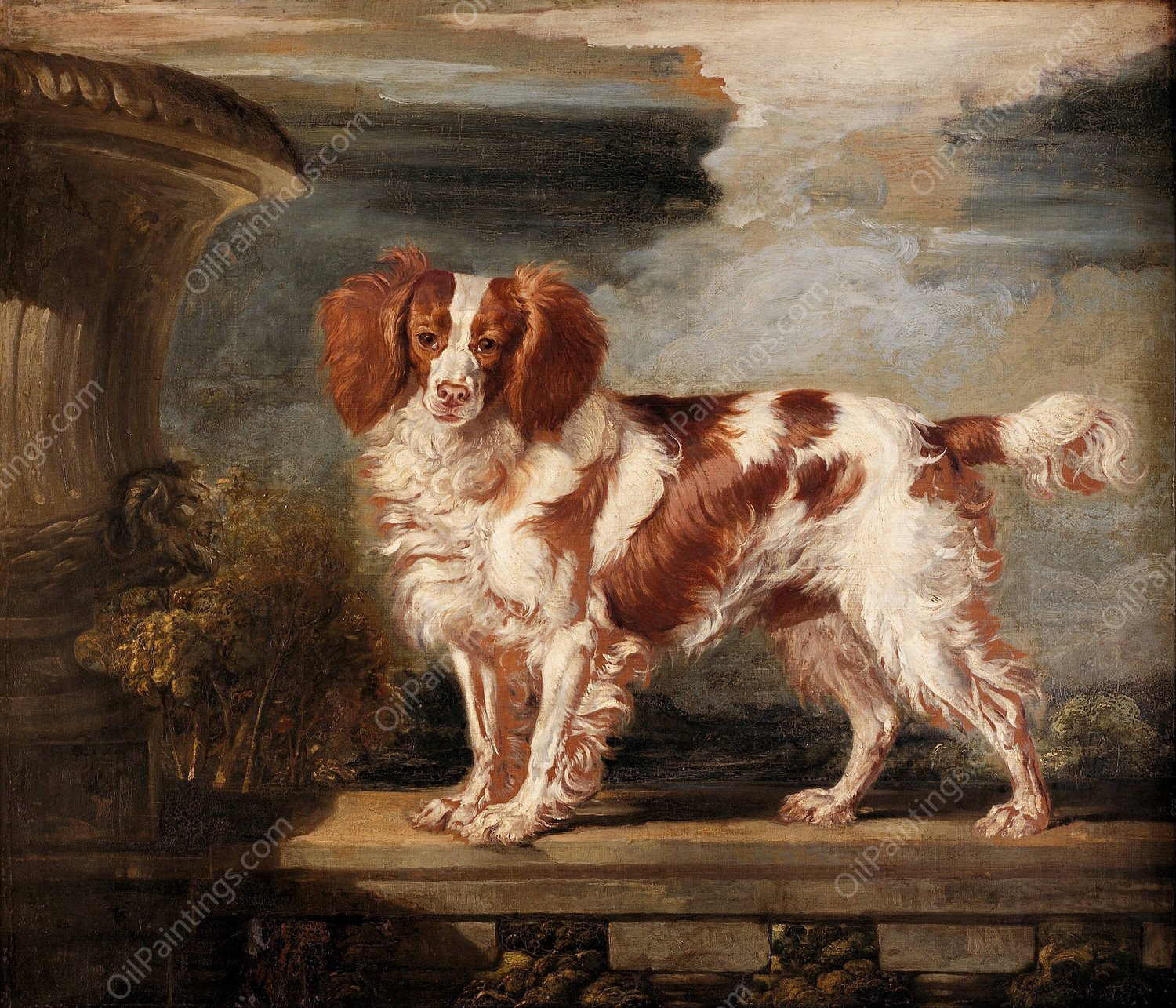 Portrait of Dash, a Favourite Spaniel, the Property of Lady Frances Vane-Tempest  by James Ward - Hand-Painted Oil Painting Reproduction