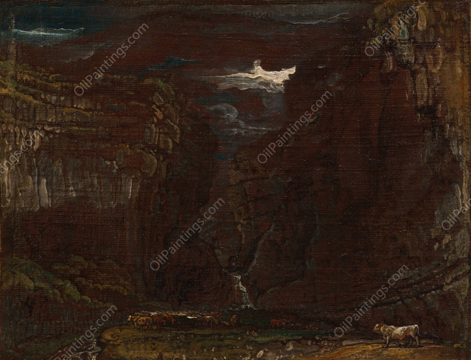 Sketch for 'Gordale Scar' by James Ward - Hand-Painted Oil Painting Reproduction