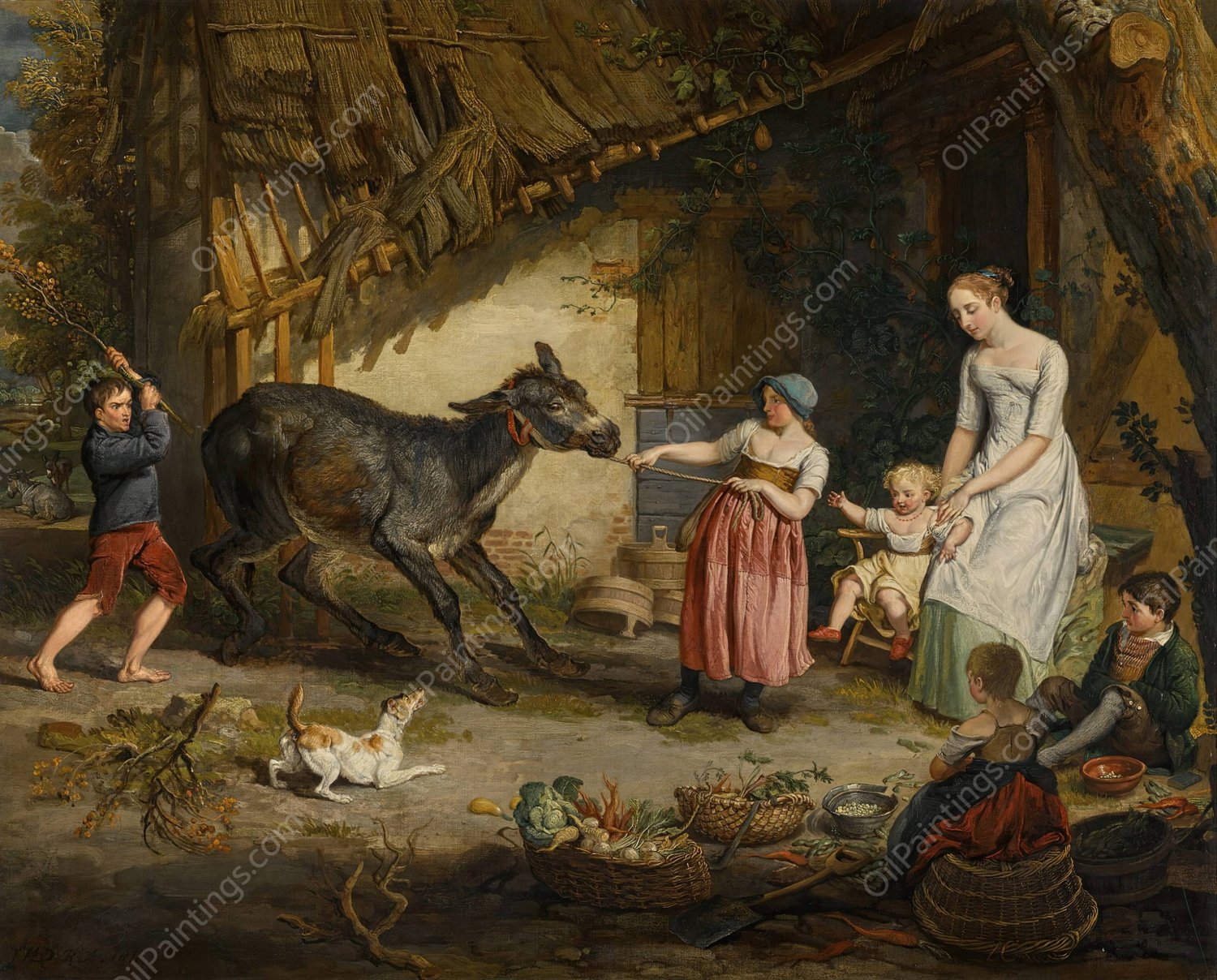 The Obstinate Donkey  by James Ward - Hand-Painted Oil Painting Reproduction