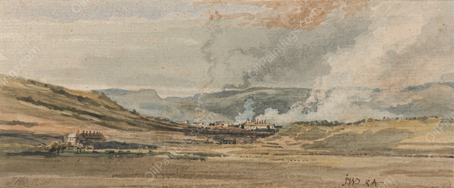 View near Swansea, South Wales  by James Ward - Hand-Painted Oil Painting Reproduction