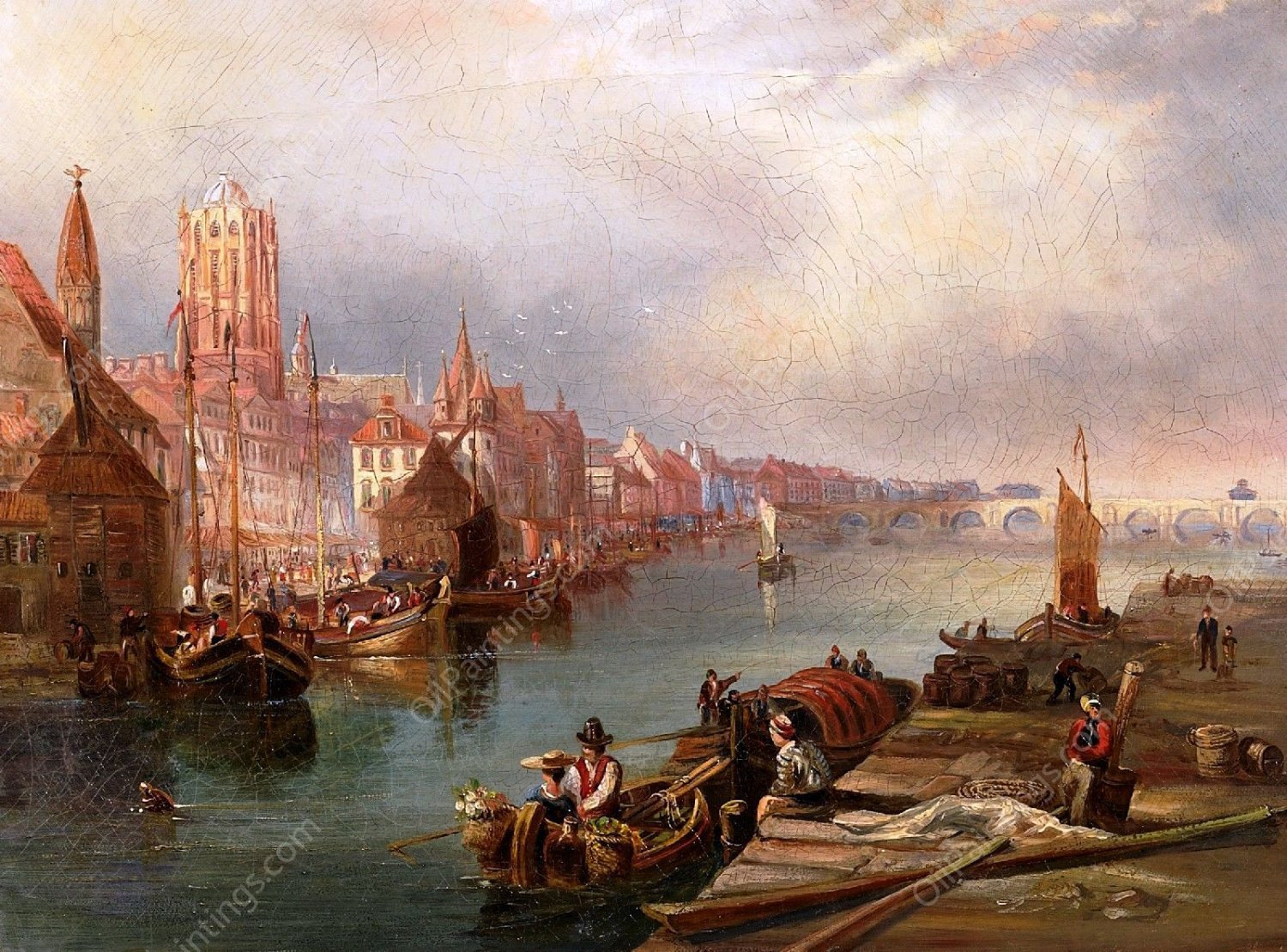 Frankfurt by James Wilson Carmichael - Hand-Painted Oil Painting Reproduction