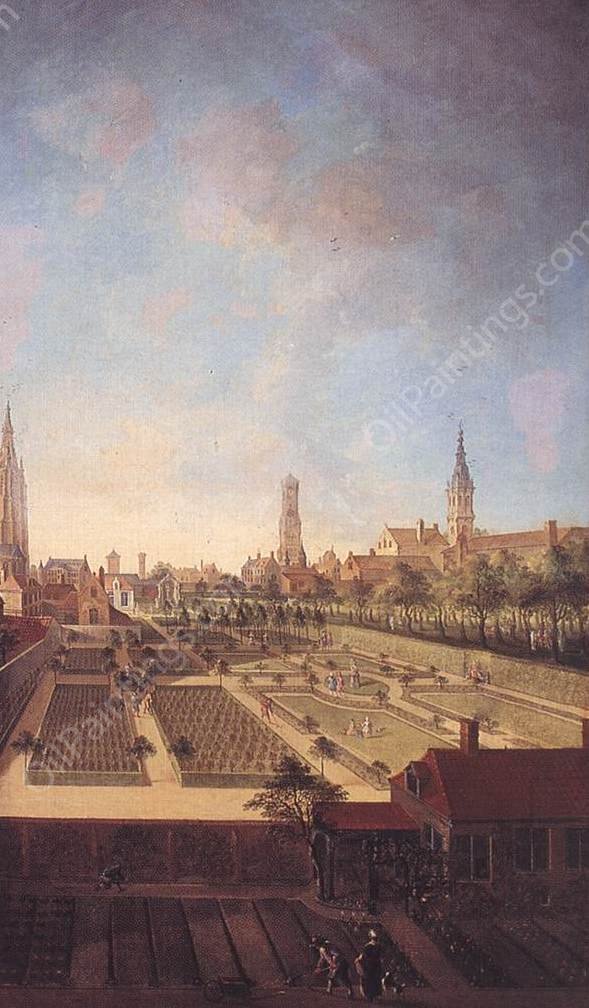 Garden of the Willaeys-Vleys Family at Groeninge, Bruges by Jan Antoon Garemijn - Hand-Painted Oil Painting Reproduction