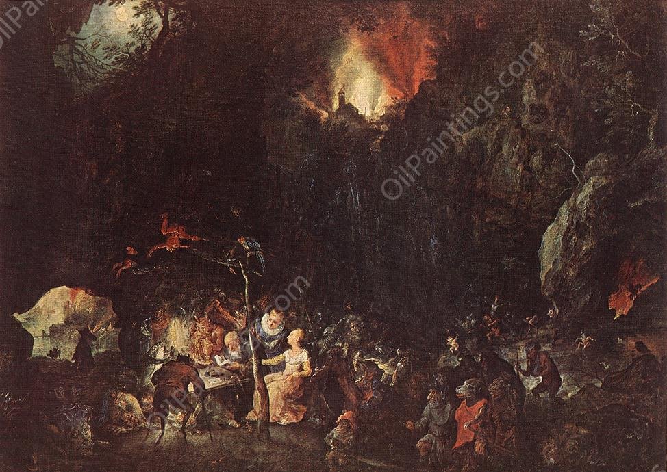 Temptation of St Anthony by Jan Bruegel The Elder - Hand-Painted Oil Painting Reproduction