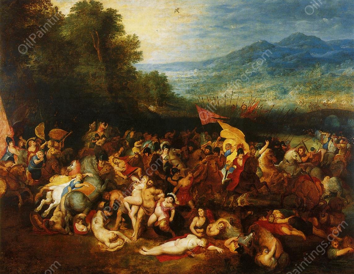 The Battle of the Amazons by Jan Bruegel The Elder - Hand-Painted Oil Painting Reproduction