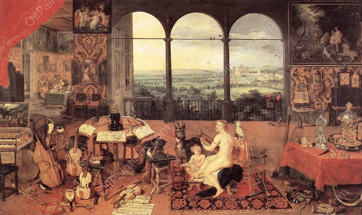 The Sense of Hearing by Jan Bruegel The Elder - Hand-Painted Oil Painting Reproduction