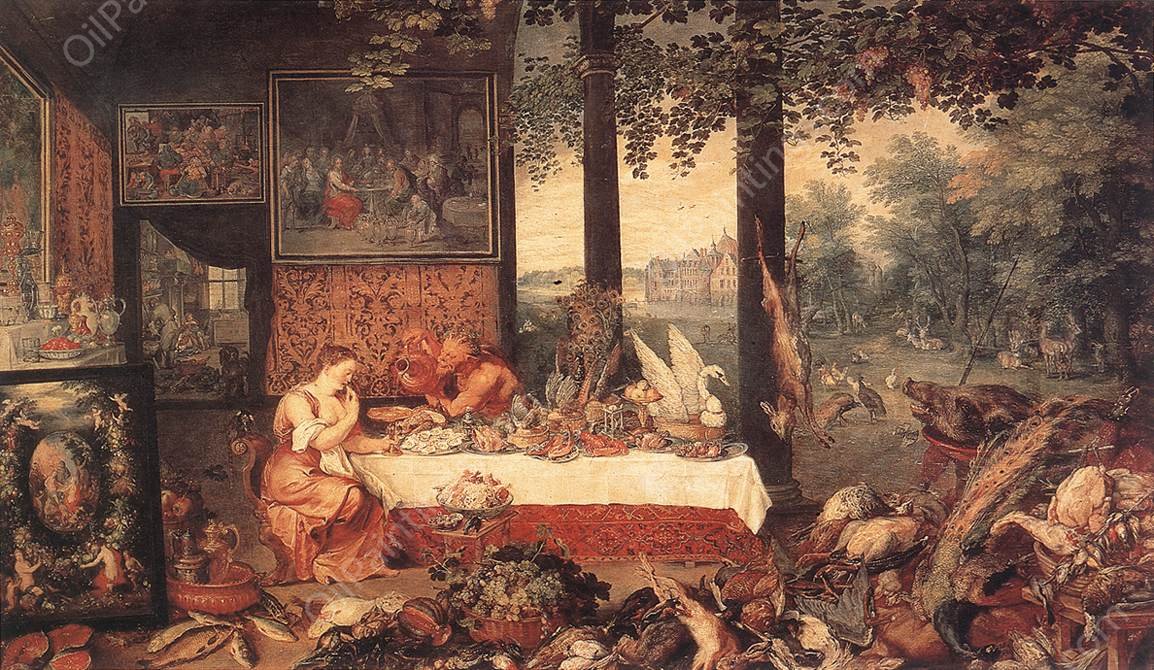 The Sense of Taste by Jan Bruegel The Elder - Hand-Painted Oil Painting Reproduction