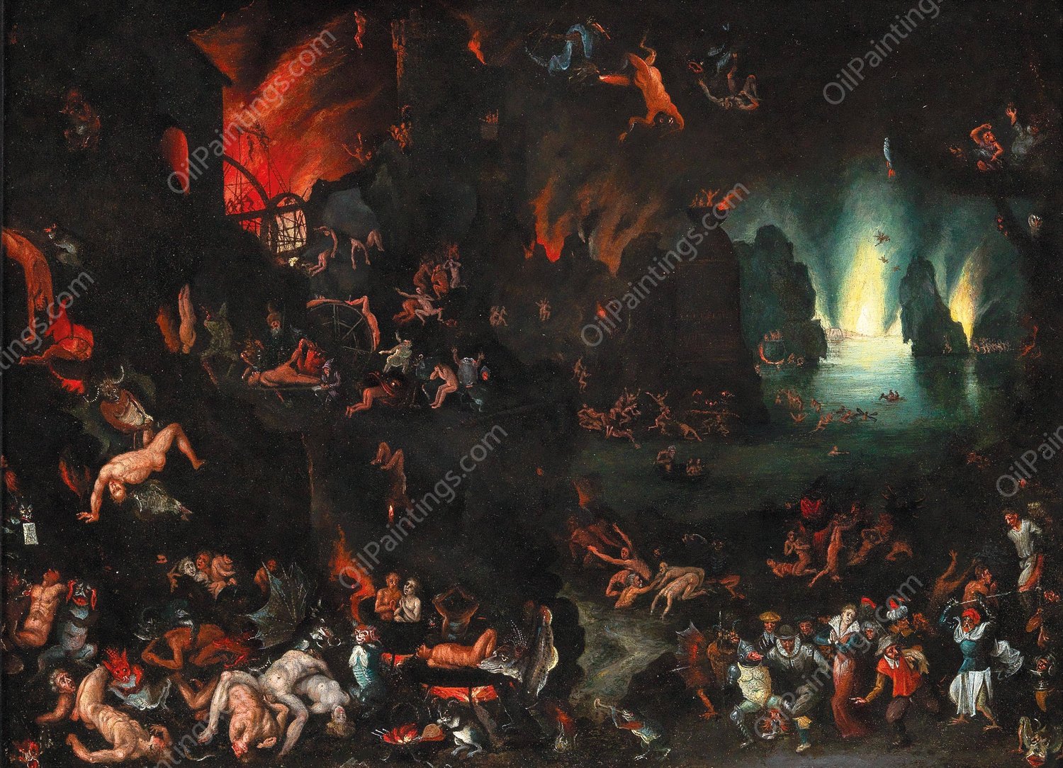 A Scene of Hell by Jan Brueghel The Elder - Hand-Painted Oil Painting Reproduction