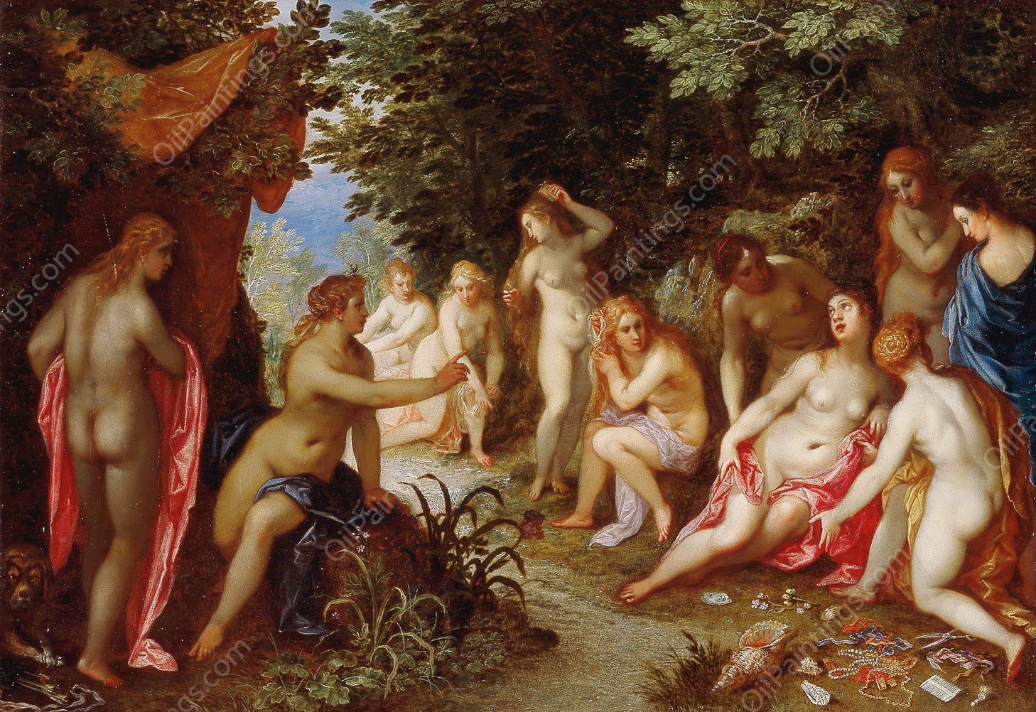 Diana and Callisto  by Jan Brueghel The Elder - Hand-Painted Oil Painting Reproduction