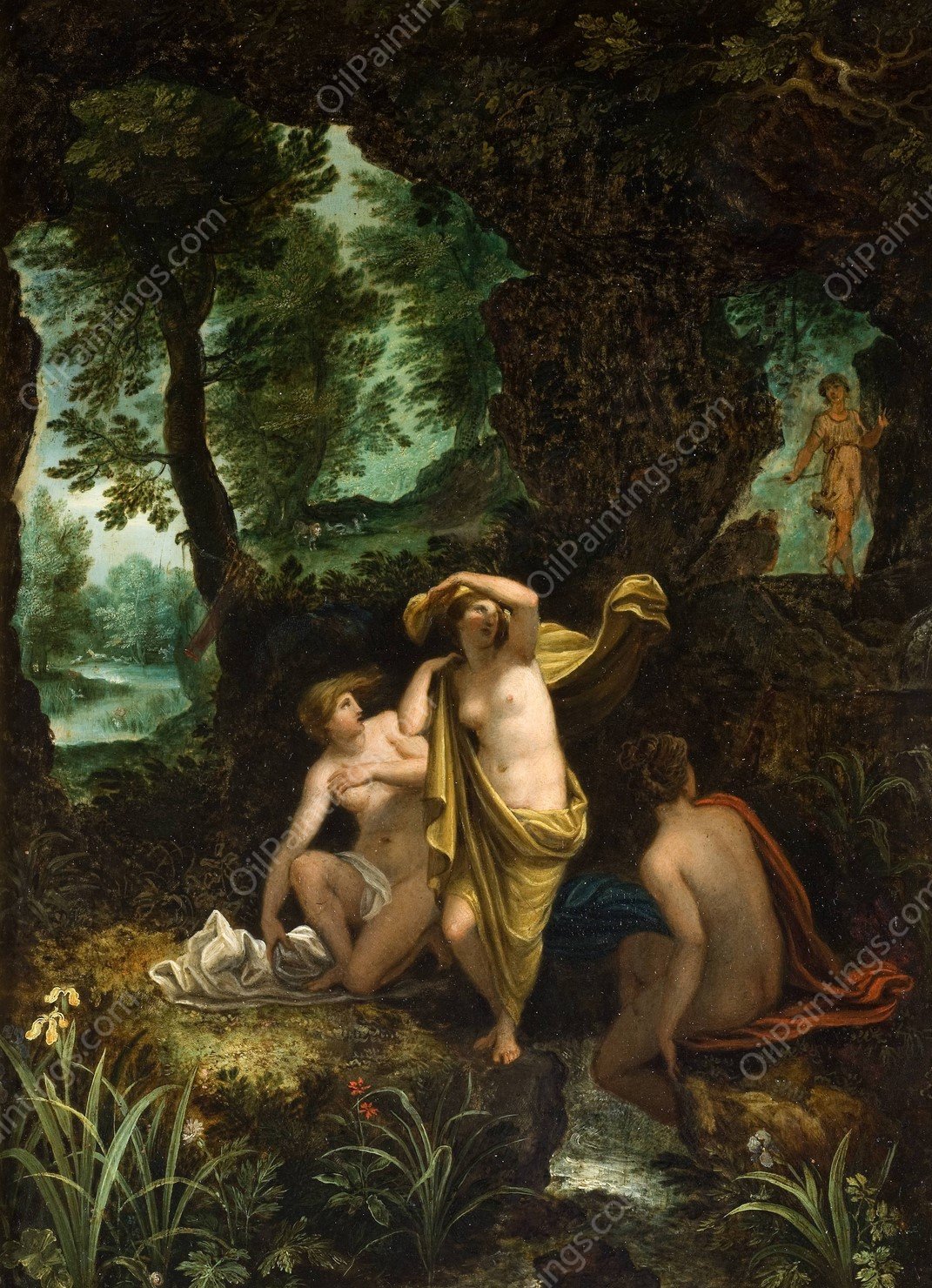 Landscape with Diana and Acteon by Jan Brueghel The Elder - Hand-Painted Oil Painting Reproduction