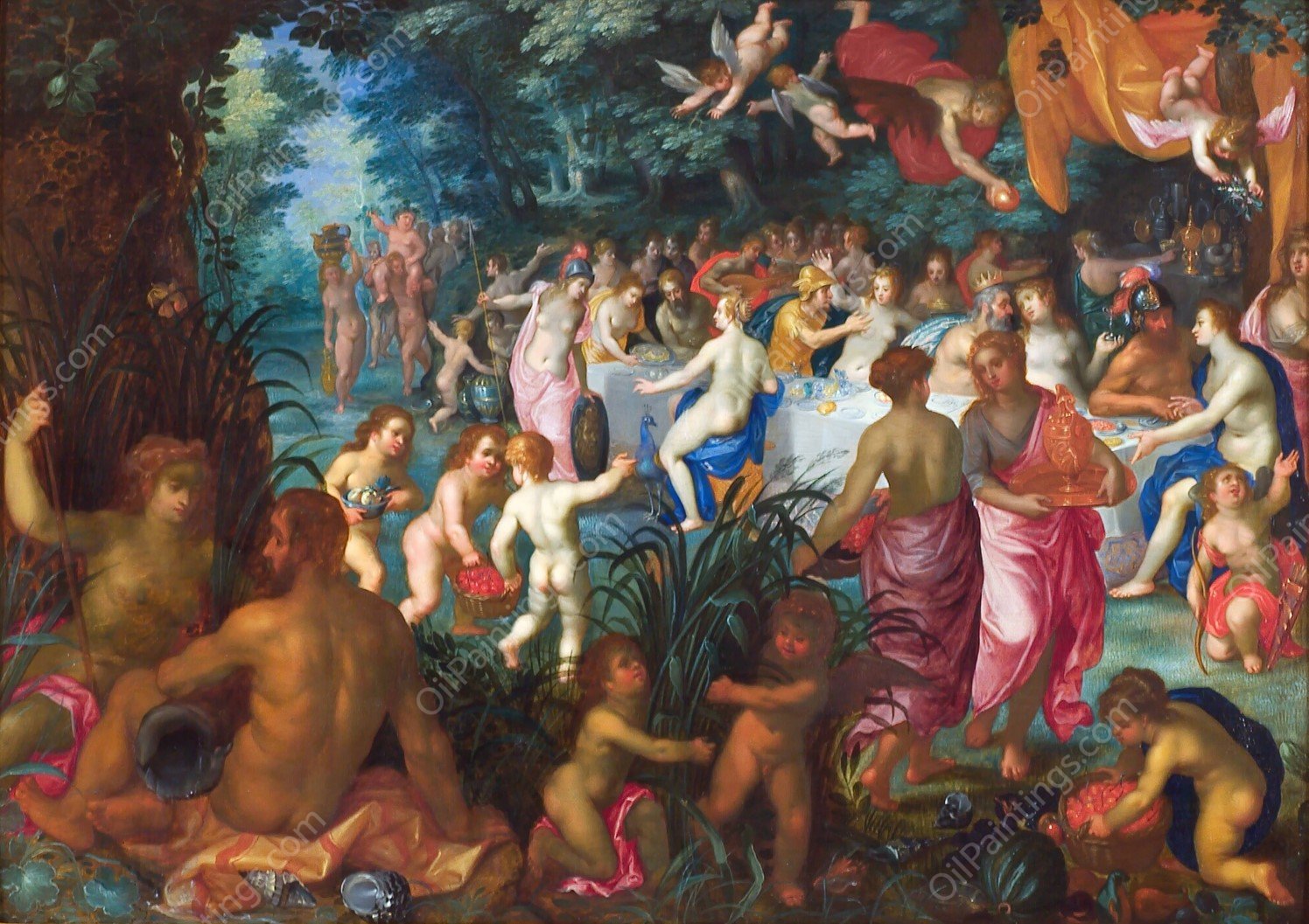 The Marriage of Peleus and Thetis  by Jan Brueghel The Elder - Hand-Painted Oil Painting Reproduction