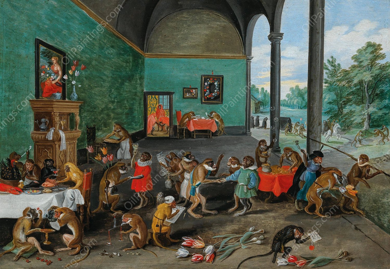 An Allegory of Tulipomania by Jan Brueghel The Younger - Hand-Painted Oil Painting Reproduction