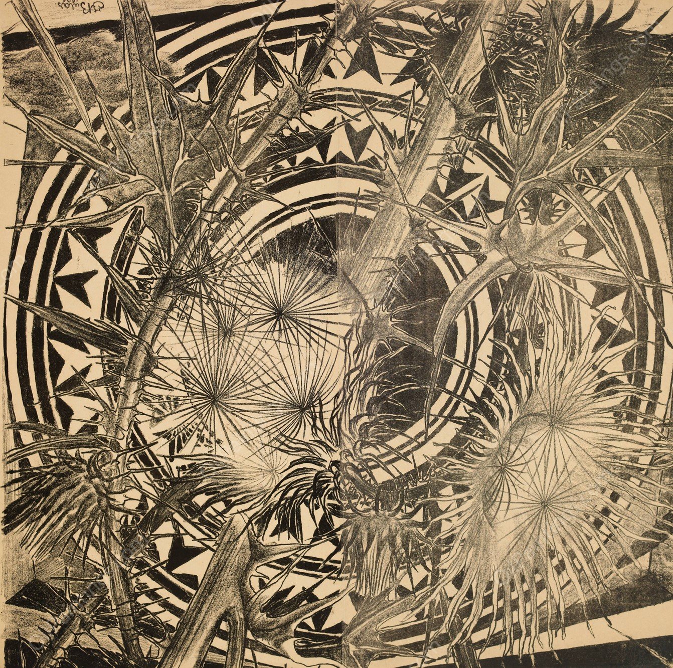 Kompozycja z ostami.  by Jan Bulas - Hand-Painted Oil Painting Reproduction