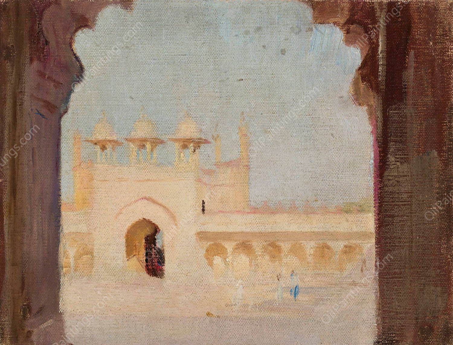 Agra - Palaces. From the journey to India by Jan Ciaglinski - Hand-Painted Oil Painting Reproduction