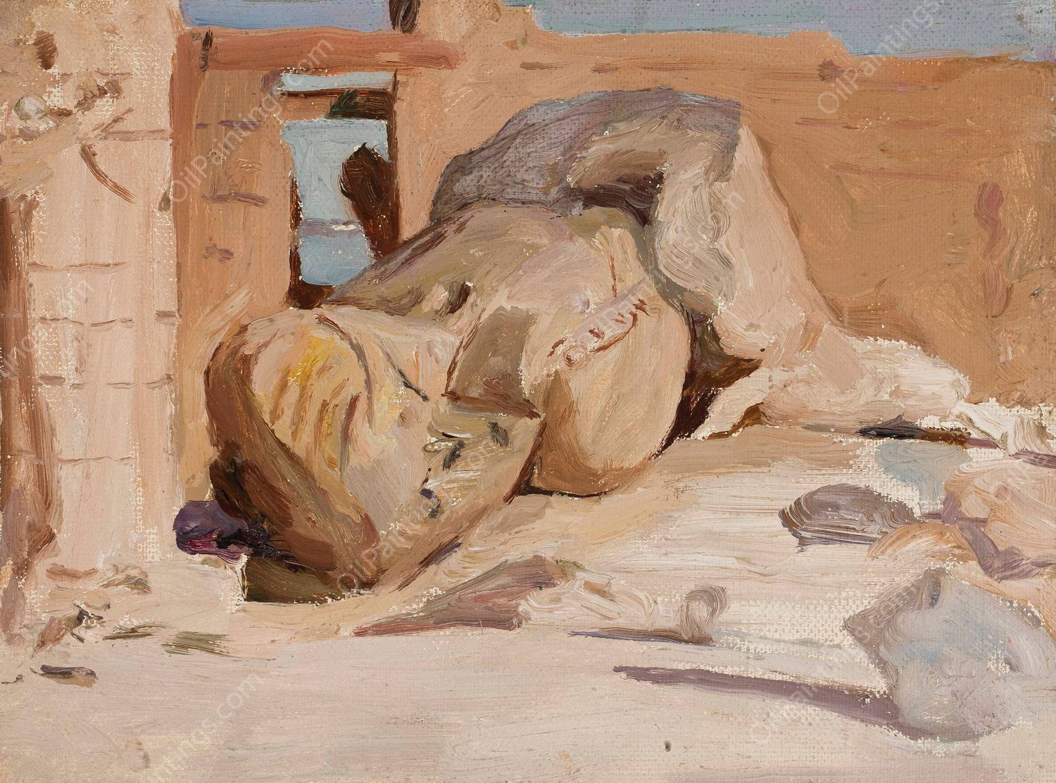 Ancient ruins. From the journey to Egypt  by Jan Ciaglinski - Hand-Painted Oil Painting Reproduction