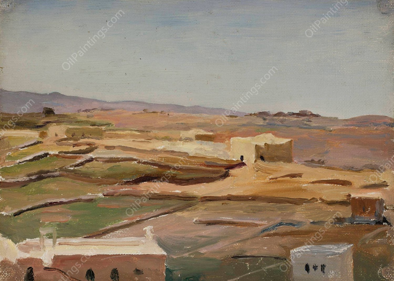 Desert - Ramallah. From the journey to Palestine  by Jan Ciaglinski - Hand-Painted Oil Painting Reproduction