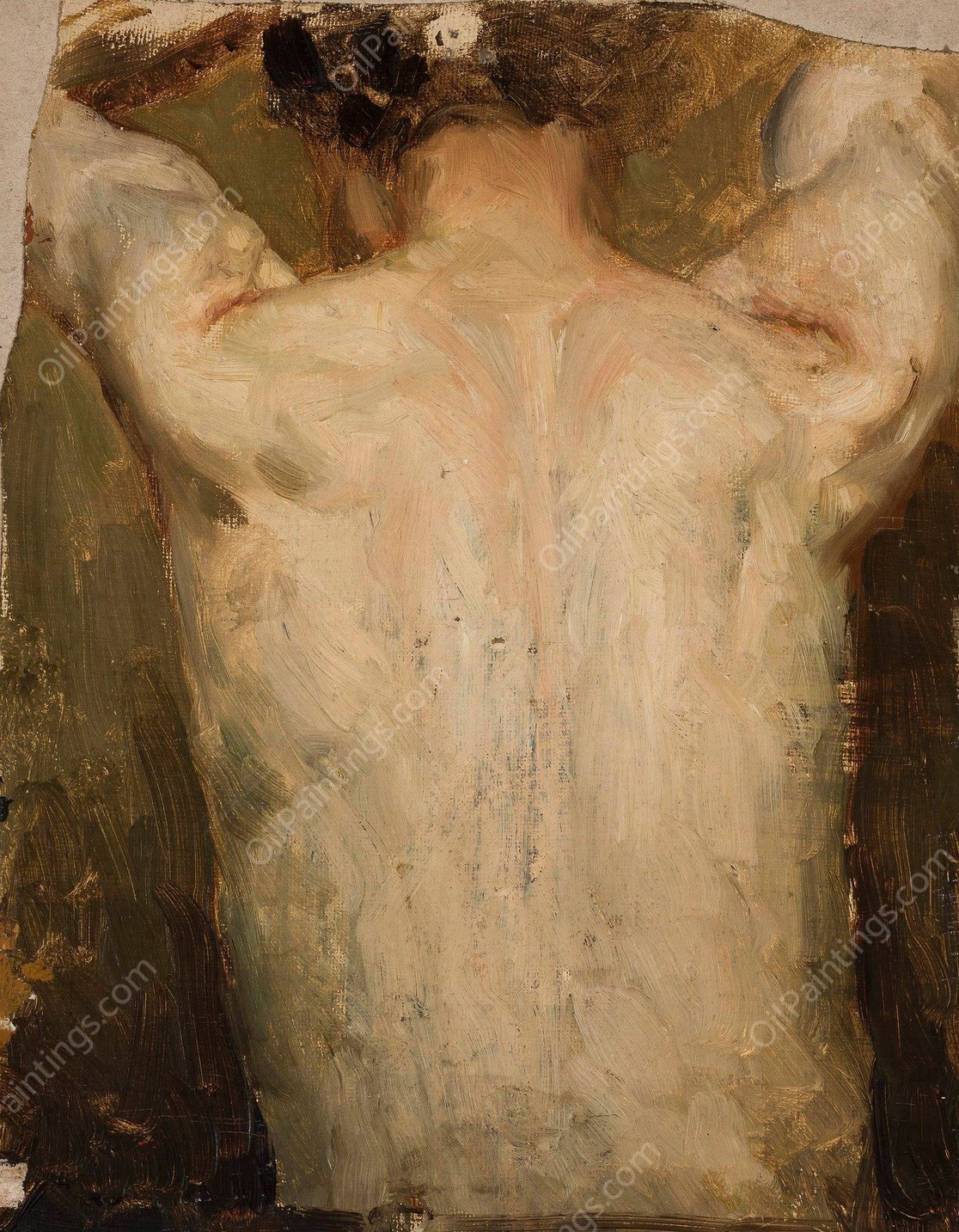 Female model - back  by Jan Ciaglinski - Hand-Painted Oil Painting Reproduction