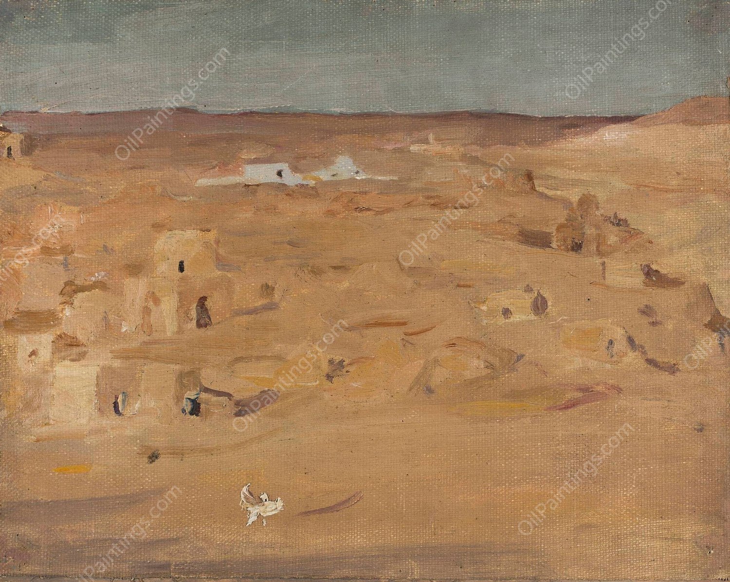 Graveyard in the desert. From the journey to Egypt  by Jan Ciaglinski - Hand-Painted Oil Painting Reproduction